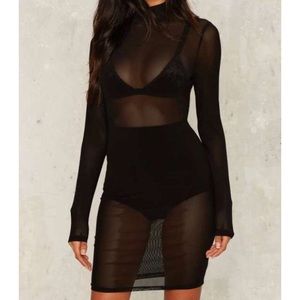 Brand new black mesh dress
